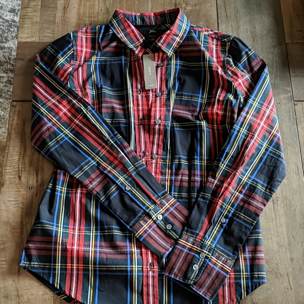 J Crew Tartan Plaid Button-down